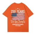 thumbnail image 6 of We the People 250th Anniversary USA Printed Womens Shirts, 1776-2026 250 Years Short Sleeves CrewNeck Graphic Tees for Womens, Womens Tops for 4th of July Independent Day Summer Orange XXXXXL, 6 of 6
