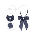 thumbnail image 3 of INSPIRE CHIC Women's Bow Tie Solid Color Western Ribbon Pre-Tied Bowtie Navy Blue, 3 of 6