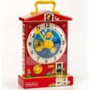 Fisher Price Vintage Music Box Teaching Clock Plays Grandfather's Clock Tune, 12 Months and Up, Red