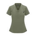 thumbnail image 2 of Natural Uniforms Womens Cool Stretch Modern Tuck-In Top Yoga Jogger Scrub Set with Regular and Petite Sizes (Olive, Medium), 2 of 6