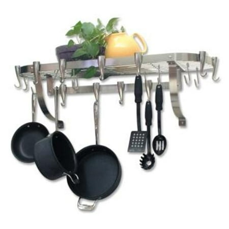 39' Combination Kitchen - Concept Housewares PR-40903 Large Wall Mounted Rack Stainless Steel 39 x 13 Pot Rack