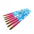 thumbnail image 1 of Bolígrafo de cristal tallado con cabeza redonda de pelo de visón con mango cónico de onda azul para decoración de uñas, 1 of 1
