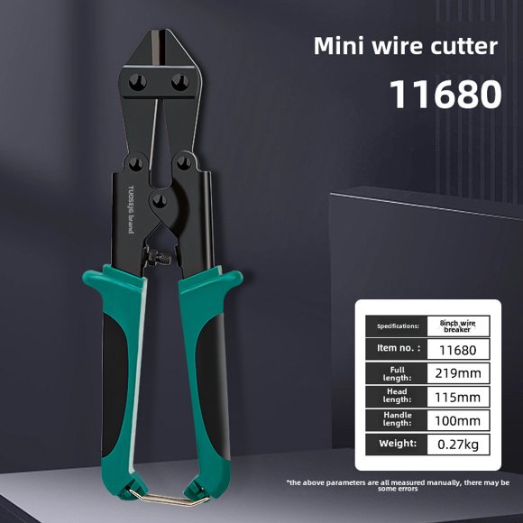 TuoSen 8-Inch Mini Bolt Cutter with Eagle-Mouth Design - High-Quality Steel Construction for Precision Cutting of Steel/Iron Wires, Compact & Portable Hand Tool, Lightweight (0.27kg), Single Unit