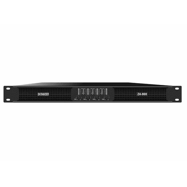 Amplificador Profesional Skrander Z4-900 4 Canales 900Wrms por canal 1U rack para sonidero y concierto