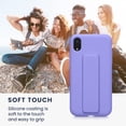 thumbnail image 6 of (2 pack) kwmobile Case Compatible with Apple iPhone XR - Case with Hand Strap and Stand Soft TPU Silicone Coating - Lavender, 6 of 8