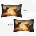 thumbnail image 2 of Sikiie Castle Cool Fire Dragon Print Plush Pillow Cover, Wrinkle-proof and Stain-resistant Pillow Protector without Pillow Core, Home Decoration-14"x20", 2 of 6