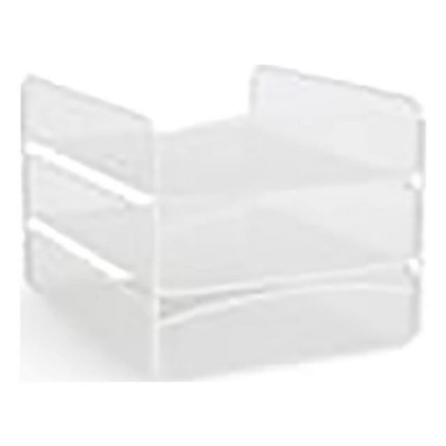 Scranton & Co Steel Metal Desk Organizer with 3 Interlocking Trays in White