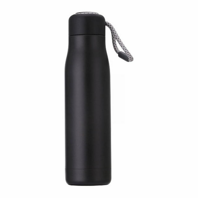 YOPTOP 18.5 Oz Insulated Water Bottle Double Walled Vacuum Stainless Steel Water Bottle Leak Proof Metal Sports Water Bottle Keeps Drinks Hot and Cold Great for Outdoor Sports Campi,black