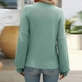 thumbnail image 4 of Hueook Jersey Shirts for Women Cotton Long Sleeve Shirt Women Fashion Women's Summer Long Sleeve Round-Neck Comfy Regular Tank Tops Green M, 4 of 4