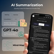 AI Voice Recorder with APP for Voice-to-Text Transcription, Translation, GPT-4o Summary, Mind Mapping, 64GB Storage, And A Magnetic Design, for Calls, Lectures, And Meetings, By FoCase Rec