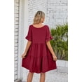 thumbnail image 4 of Anbech Women's Tiered Mini Dress V-Neck A-Line Ruffle Dress Pleated Flowy 2025 Dresses, 4 of 6