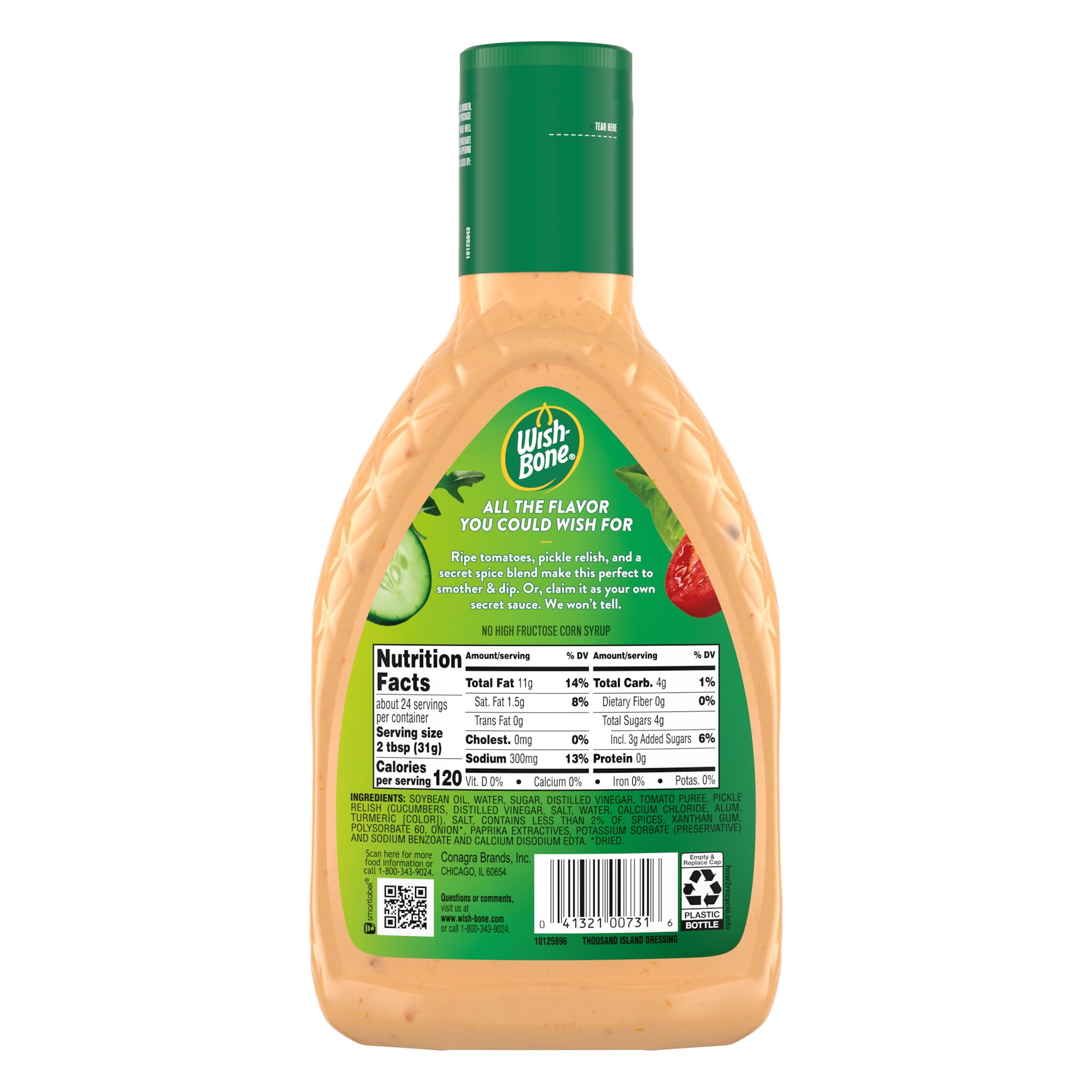 (3 pack) Wish-Bone Thousand Island Salad Dressing, 24 fl oz