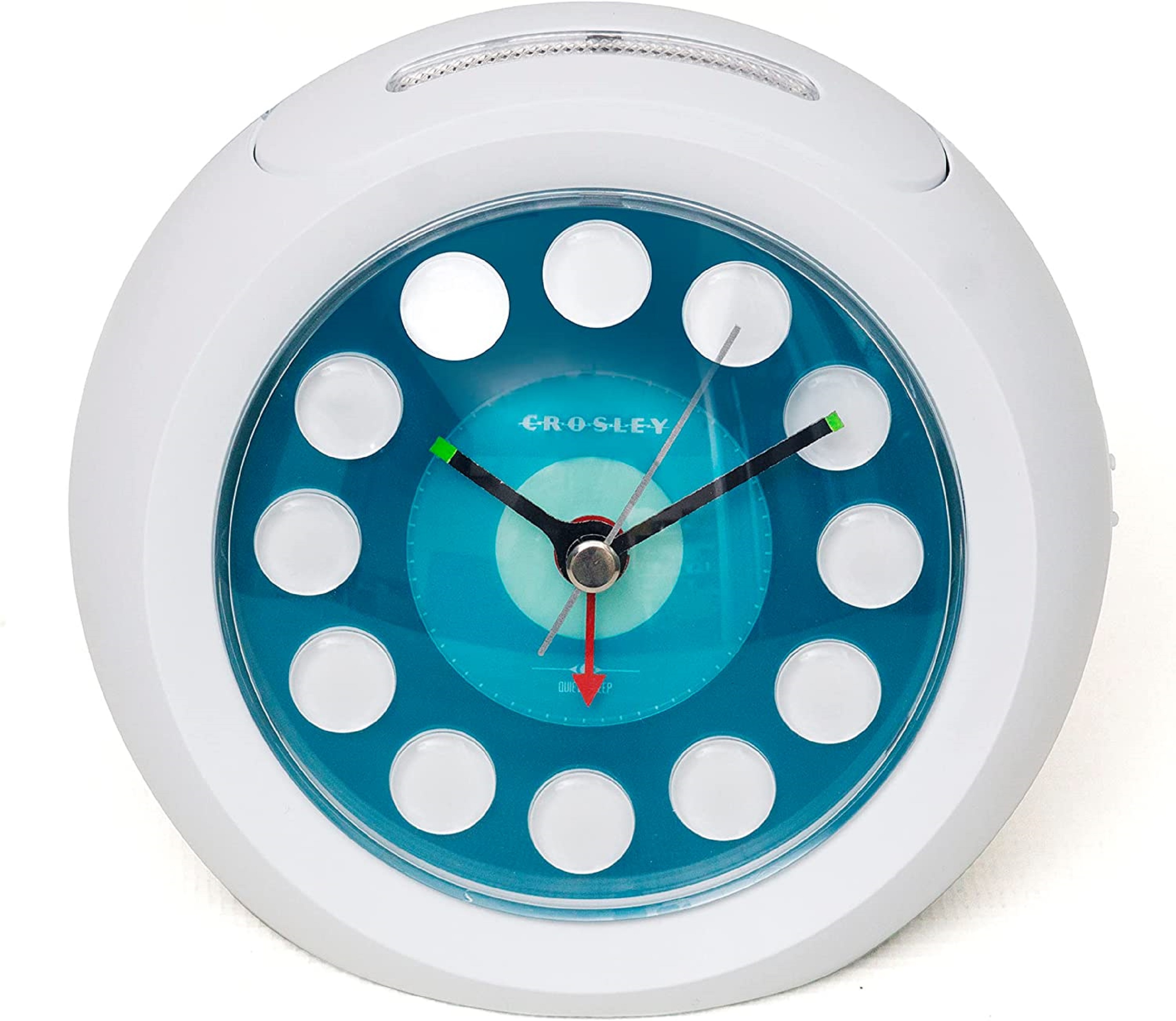 Crosley Vintage Silent Sweep USB Alarm Clock with Analog Display