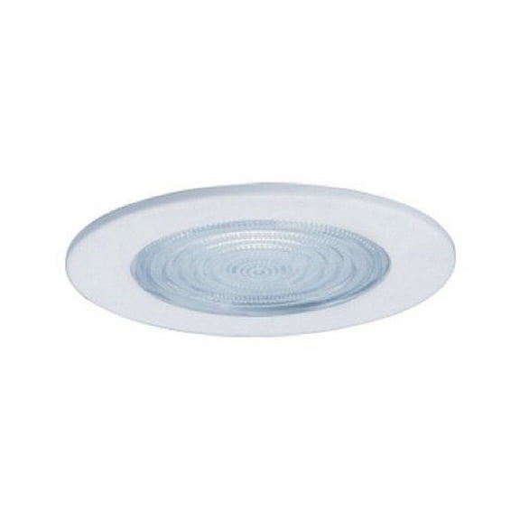 TM607WH-Jesco Lighting-6 Inch Line Voltage Shower Trim with Fresnel Lens Trim   White Finish