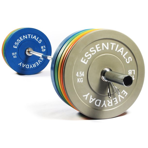 BalanceFrom 2" Olympic Bumper Plate Weight Plate Sets with 7FT Barbell