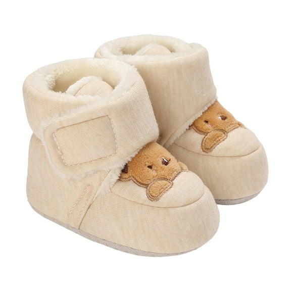 Otqutp Baby Boys Fuzzy Thick House Booties Sherpa Faux Fu𝗿 Lined Cozy Warm Home Slippers New Born Soft First Walking Shoes