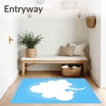 thumbnail image 3 of ODIKA 5'x7' Machine Washable Non-Slip Area Rug, Whimsical Cloud Pile with Dreamy Contours High Traffic Rug with Pad, Blue, 616388, 3 of 8