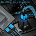 thumbnail image 5 of Car Charger with 2 Pack 6FT3FT Type C Cable Dual Port USB Car Charger Adapter Fast Charging, Hootek 2 Port Car Charger with 6FT3FT Charging Cable Cord Nylon Braided for Samsung Android, Black+Blue, 5 of 7