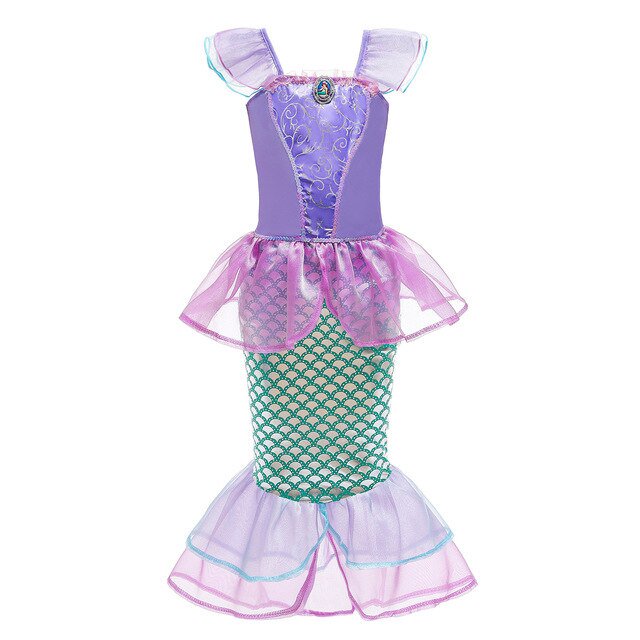 Dibujos animados Sirenita Ariel Princesa Disfraz Niños Vestido Niñas Cosplay Niños Carnaval Fiesta de cumpleaños Ropa Sirena Dress9-10T (tamaño 150) Gao Jinjia LED
