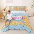 thumbnail image 2 of Erosebridal Light Blue Dripping Waffle Blue Baseball & Bat Sketch Graphic Full Size Comforter Sets 3 Pieces, Sport Graphic Bedding Sets for Boys And Girls Kids,Ultra Soft Home Decor, 2 of 6