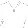 thumbnail image 3 of Bling Jewelry Womens Pave CZ Heart & Feather Angel Wing Pendant Necklace in Sterling Silver, 3 of 6