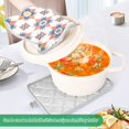 thumbnail image 3 of Yayeee Pot Holders Kitchen Heat Resistant with Pockets 7"x9.8" Cotton Oven Cooking Hot Pads, Blue Abstract Pattern, 3 of 7