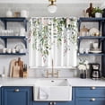 thumbnail image 2 of Sage Green Eucalyptus Kitchen Curtains 63 Inch Length, Aesthetics Floral Farm Foliage Grommet Top Bedroom Living Room Curtains, Light Filtering Cafe Curtain Drapes 2 Panels Set 84''x63'', 2 of 9