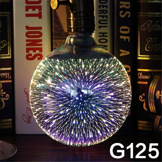Bombilla LED De Fuegos Artificiales 3D, Bombillas LED Efecto De Fuegos Artificiales 3D Lámpara LED De Fuegos Artificiales 4W E27 Bombilla Decorativa Colorida Vintage, Decoración