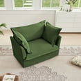 thumbnail image 2 of Oversized Accent Chair Slipcover Armchair, Modern Single Deep Seat Comfy Sofa Chair with Back Cushion and 2 Toss Pillows for Living Room, Office, Apartment(Chenille, Green), 2 of 11