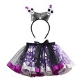thumbnail image 2 of Zylarhe Toddler Halloween Ballet Skirt with Hairband Party Dance Performance Set Purple 2-3 Years, 2 of 4