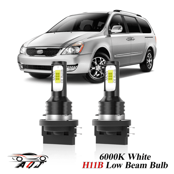 Compatible with Kia Sedona 2007-2014 – H11B LED Low Beam Bulbs (Pack of 2) , 6000K White Super Bright, Plug and Play