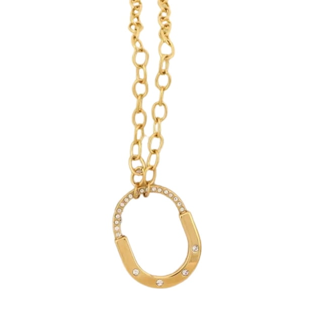 Collar ovalado dorado de oro laminado