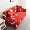 thumbnail image 2 of Feltree Stretch Sofa Cover for 35-55 Inch Loveseat, Elastic Full Wrap Printed Protector with Christmas Design, All Season Dust Proof Easy Wash, 2 of 8