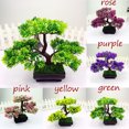 thumbnail image 2 of Shisuyan Artificial Guest-Greeting Pine Bonsai Mini Simulation Tree Plant Home Decor (Green), 2 of 5