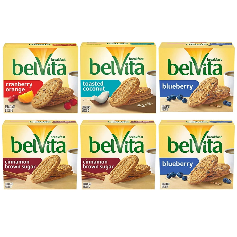 belVita Breakfast Biscuits Variety Pack, 4 Flavors, 6 Boxes of 5 Packs