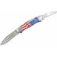 thumbnail image 2 of Old Ram Two Blade Trapper Canoe Knife, 2.5 Inches Mirror Polish 3CR13 Steel Blades USA Flag Printed Acrylic Handle, 2 of 5