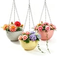 thumbnail image 4 of Danhjin Hanging Planters for Outdoor Plants, Large Hanging Basket with Chain for Garden Patio Balcony Decor, Sturdy Plant Pots and Containers for Indoor Outdoor Use, Hanging Flower Pots 5.91x3.35in, 4 of 5