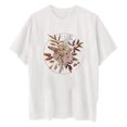 thumbnail image 3 of Birdeem T-Shirt Décontracté à Col Rond Imprimé pour Femmes Manches Courtes Amples Blouse, 3 of 9