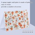 thumbnail image 3 of Yayeee Toggle Light Switch Wall Plate 3-Gang 6.37"x4.48" Decorative Outlet Cover, Small Floral Blooms, 3 of 7