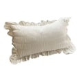 thumbnail image 1 of Pillow Cases, Pure Color Breathable Shams Covers with Ruffled Design Lovely Throw Pillow Covers for Dormitory Bedroom Hote, 1 of 8