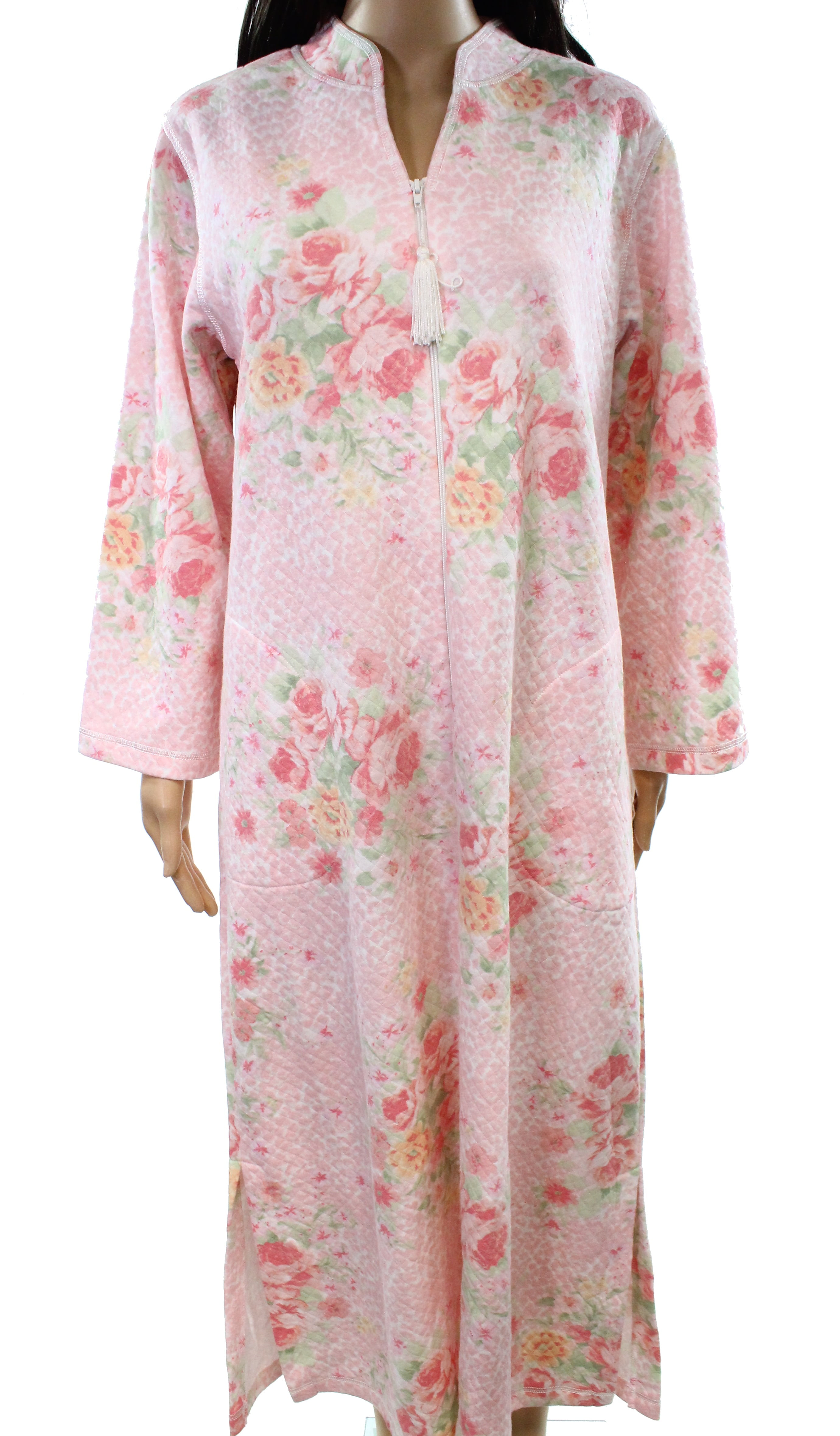 Miss Elaine Miss Elaine NEW Pink Womens Size Small S Quilted Floral