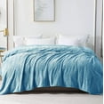 thumbnail image 5 of Whale Flotilla Flannel Fleece 60"x80" Twin Size Throw Blanket, Soft Fluffy Velvet Bedspread with Vintage Pattern, Warm Lightweight All-Season Coverlet, Stone Blue, 5 of 9