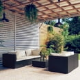 thumbnail image 1 of vidaXL 6 Piece Garden Lounge Set with Cushions Poly Rattan Black, 1 of 5