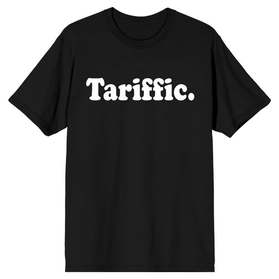 Tariffic Adult Black Crew Neck Short Sleeve T-shirt-Medium