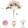 thumbnail image 3 of Peonies Artificial Flowers, Small Silk Flowers for Home Decor Indoor Fake Bouquet Faux Floral Arrangements Dining Table Centerpieces for Kitchen Bridal Wedding Party Decor Pink, 3 of 13