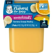 Gerber 2nd Foods Baby Food, Banana Orange Medley, 4 oz Tubs (2 Pack)
