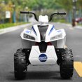 thumbnail image 2 of Costway Kids Ride On ATV 4 Wheeler Quad Spring Suspension w/ Lights&Music White, 2 of 10