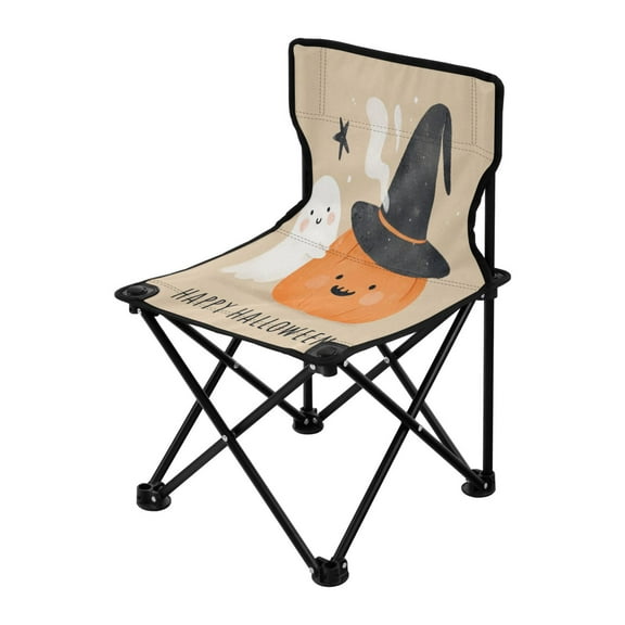 Outdoor Folding Chair 14.46x14.46x22.83 Inches, Camping Folding Chair Easy to Carry Ideal for Outdoor Picnics Camping Park Fishing Cute Halloween Pumpkin