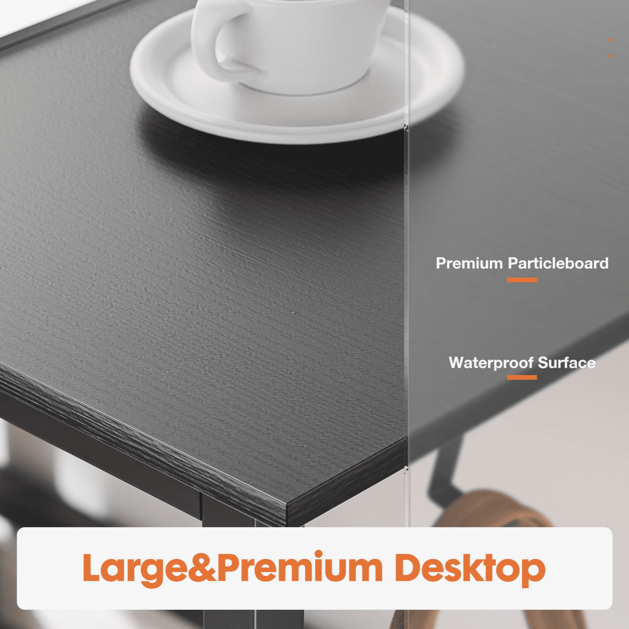 edx Computer Desk with Drawer 47 Inch PC Table Study Desk with 2-Tier Drawers Storage Shelf Headphone Hook, Modern Simple Style Laptop Desk for Bedroom, Gaming