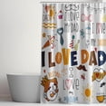 thumbnail image 6 of Happy Father''s Day Shower Curtain Set White Dad Daddy Shower Curtain Decoration for Men Waterproof Fabric Shower Curtain with 12 Hooks 72x72 Inches, 6 of 6